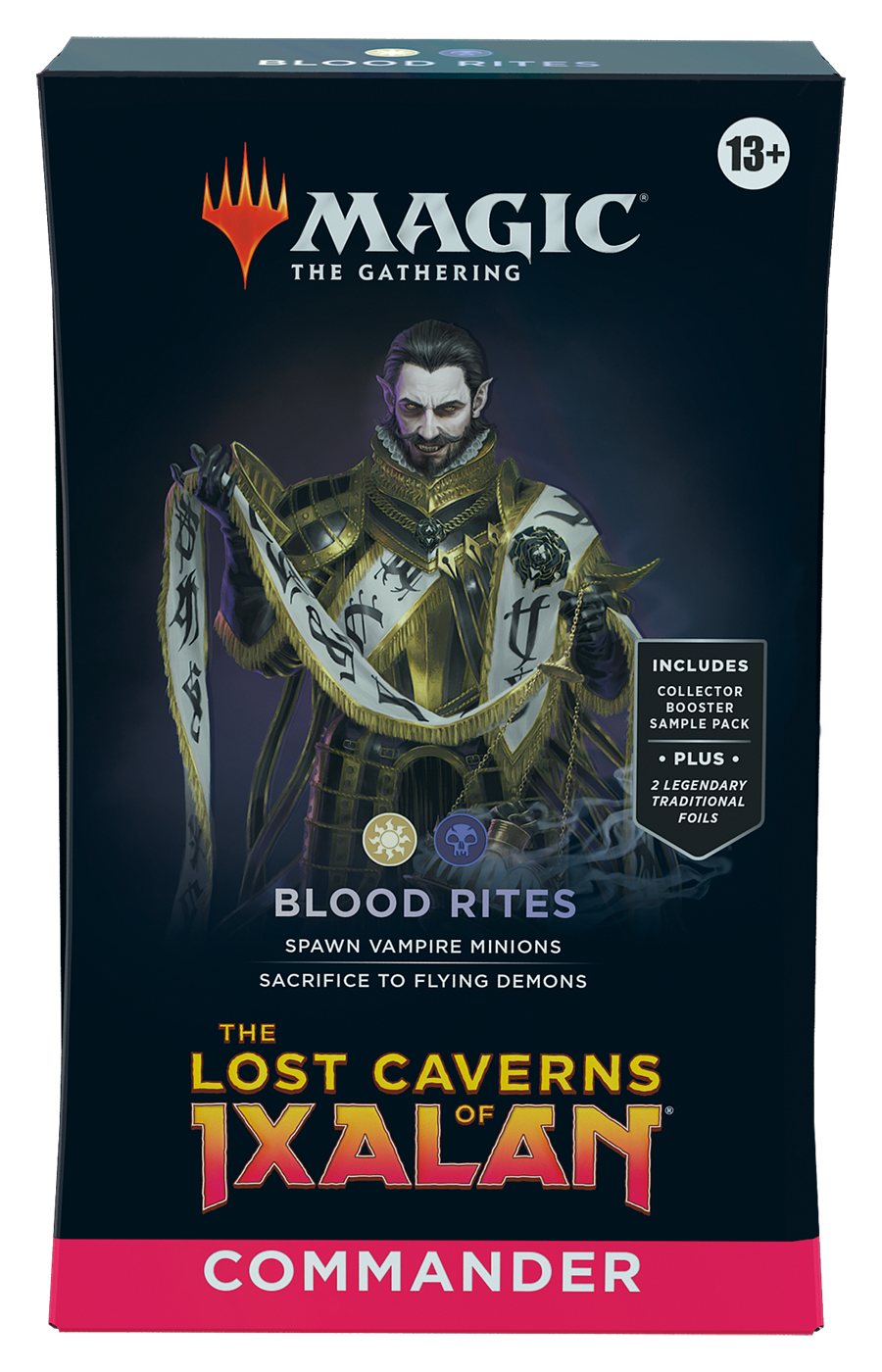 Magic: The Gathering The Lost Caverns of Ixalan Commander Deck - Blood Rites (100-Card Deck, 2-Card Collector Booster Sample Pack + Accessories)