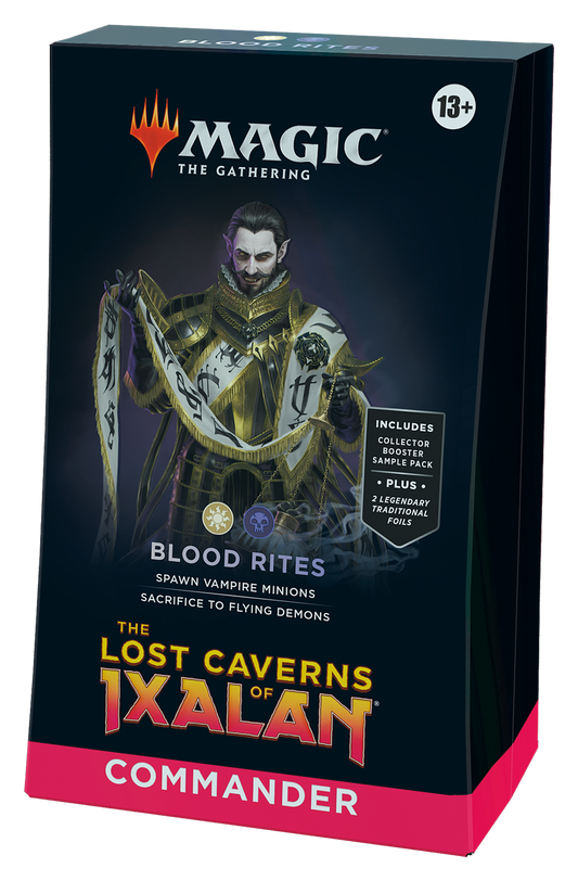 Magic: The Gathering The Lost Caverns of Ixalan Commander Deck - Blood Rites (100-Card Deck, 2-Card Collector Booster Sample Pack + Accessories)