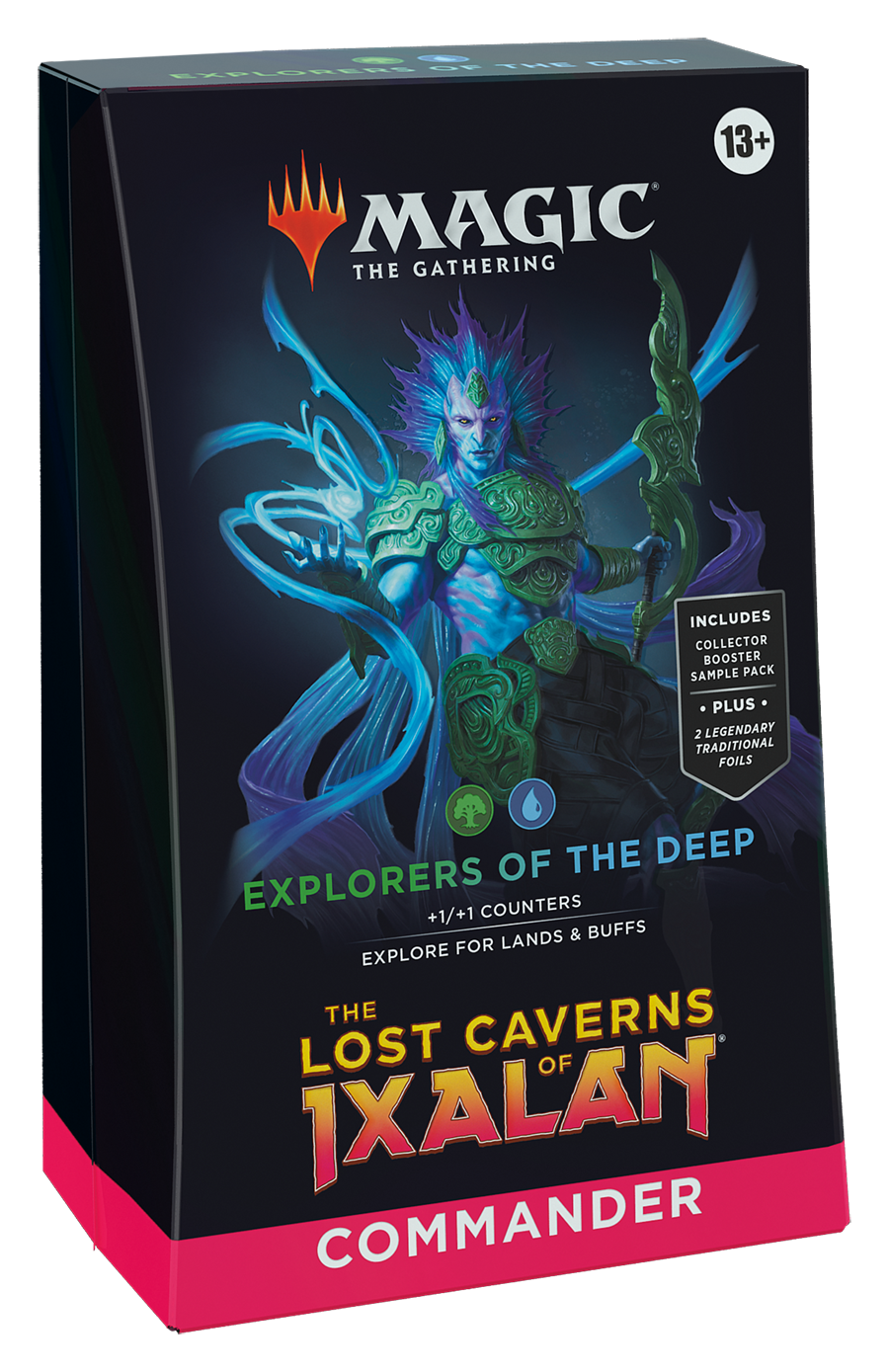 Magic: The Gathering The Lost Caverns of Ixalan Commander Deck - Explorers of the Deep (100-Card Deck, 2-Card Collector Booster Sample Pack + Accessories)