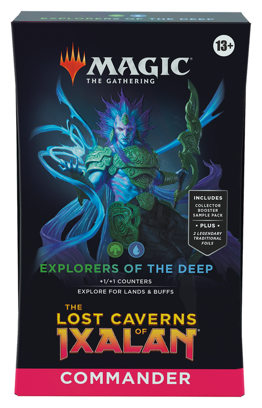 Magic: The Gathering The Lost Caverns of Ixalan Commander Deck - Explorers of the Deep (100-Card Deck, 2-Card Collector Booster Sample Pack + Accessories)