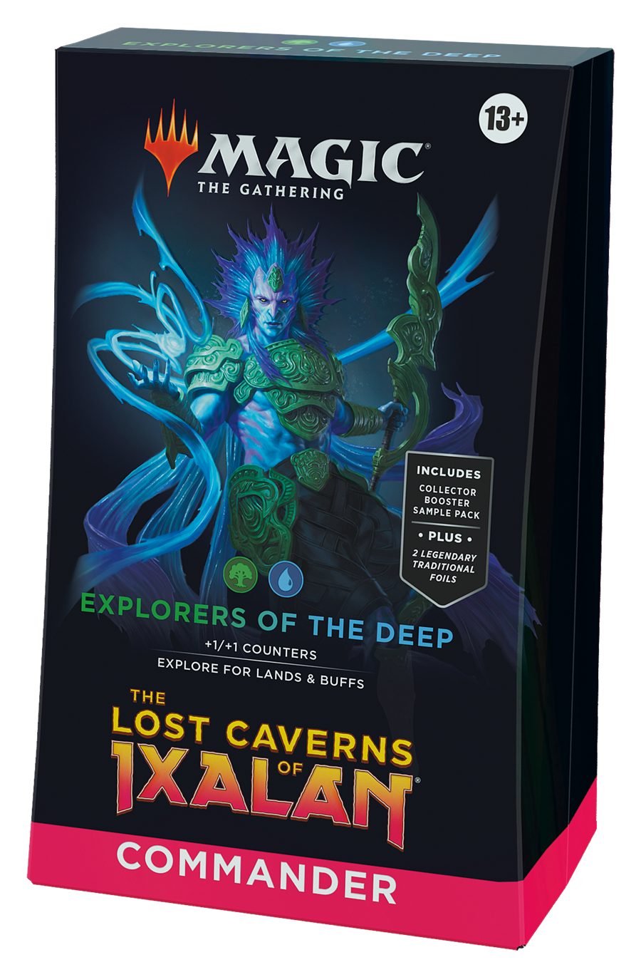 Magic: The Gathering The Lost Caverns of Ixalan Commander Deck - Explorers of the Deep (100-Card Deck, 2-Card Collector Booster Sample Pack + Accessories)